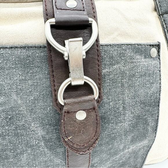 Mona B. Nora Up-cycled and Re-cycled Canvas Tote/Shoulder Bag with Vegan Leather - Picture 3 of 9